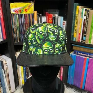 Liquid Blue Green Skull Pile Strapback Hat 2019 Juicy J Rare